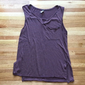 Free People Tank Top Purple Stripe Medium